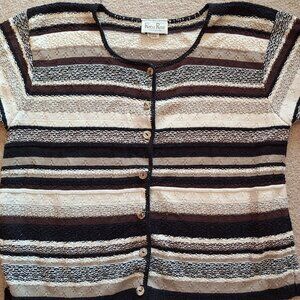 Vintage Striped Black and Cream Top